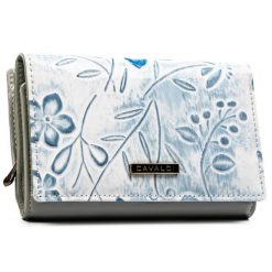 Pojemny portfel damski w kwiaty zamykany na zatrzask - 4U Cavaldi. Portfele damskie 4U Cavaldi, z aplikacjami, ze skóry. Za 89.99 zł.