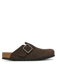 Birkenstock Klapki Boston Wire Buckle 1032760 Brązowy ciemny. Brązowe klapki męskie Birkenstock, z nubiku. Za 779.99 zł.