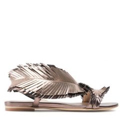 Sandały Baldowski. Żółte sandały damskie Baldowski, bez wzorów, bez obcasa, na płaskiej podeszwie, bez zapięcia. Za 589.99 zł.