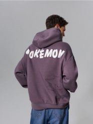 Bluza hoodie z nadrukiem Pokemon - fioletowy. Fioletowe bluzy sportowe męskie Sinsay, l, bez wzorów, bez kaptura. Za 79.99 zł.