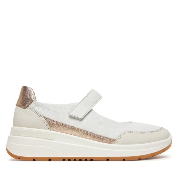 Półbuty Ara. Białe półbuty damskie Ara, bez wzorów, bez obcasa, na płaskiej podeszwie, bez zapięcia. Za 299.99 zł.