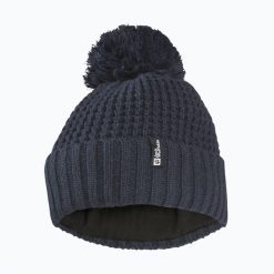 Czapka zimowa damska Jack Wolfskin Medley Knit Beanie. Niebieskie czapki i kapelusze damskie Jack Wolfskin, na zimę, bez wzorów, sportowe. Za 149.99 zł.