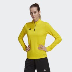 Bluza piłkarska damska Adidas Entrada 22 Training Top. Czarne bluzy sportowe damskie Adidas, l, bez wzorów, bez kaptura, do piłki nożnej. Za 113.94 zł.