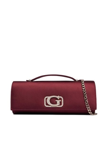 Guess Torebka Zalina Mini HWSE93 50720 Bordowy. Czerwone torebki do ręki damskie Guess, z aplikacjami, z materiału, wizytowe, bez dodatków. Za 579.99 zł.