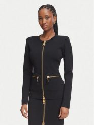 Elisabetta Franchi Marynarka MK-68B-66E2-V590 Czarny Slim Fit. Czarne żakiety damskie Elisabetta Franchi, bez wzorów, z syntetyku. Za 2,519.00 zł.