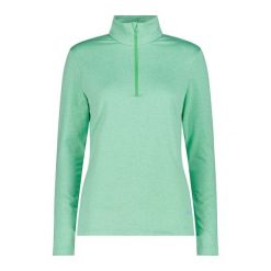 Damski sweter z golfem z jerseyu CMP. Zielone swetry damskie CMP, bez wzorów, z jersey, sportowe, bez kołnierzyka, bez ramiączek, bez kaptura. Za 308.00 zł.