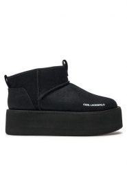KARL LAGERFELD Botki KL48522S Czarny. Czarne botki damskie KARL LAGERFELD, z materiału, bez obcasa, na płaskiej podeszwie, bez zapięcia. Za 899.99 zł.