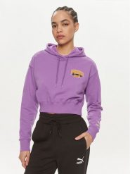 Puma Bluza For The Fanbase 624346 Fioletowy Relaxed Fit. Fioletowe bluzy damskie Puma, m, bez wzorów, z bawełny, bez kaptura. Za 219.99 zł.
