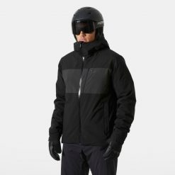 Kurtka narciarska Helly Hansen Gravity. Czarne kurtki snowboardowe męskie Helly Hansen, m, bez wzorów, bez kaptura, narciarskie. Za 1,238.00 zł.