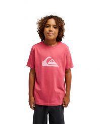 Koszulka z krótkim rękawem dla Chłopcy EV COMP LOGO Różowy. Czerwone t-shirty dla chłopców Quiksilver, bez wzorów, z bawełny, bez ramiączek. Za 74.99 zł.