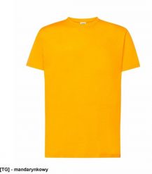 T-shirt JHK TSRA 150 - męski z krótkim rękawem wzmocniony lycrą ściągacz, 100% bawełna, 155-160g - mandarynkowy 2XL. T-shirty męskie JHK, m, bez wzorów, z bawełny, bez kołnierzyka. Za 23.35 zł.
