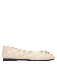 Tommy Hilfiger Baleriny Charm Quilted Ballerina FW0FW09503 Beżowy jasny. Brązowe baleriny damskie Tommy Hilfiger, bez wzorów, ze skóry, bez obcasa. Za 449.99 zł.