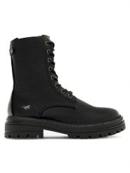 Mustang Trzewiki 1398-507 Czarny. Czarne botki damskie Mustang, z materiału, bez obcasa, na płaskiej podeszwie, bez zapięcia. Za 349.99 zł.