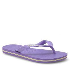 Japonki Havaianas. Fioletowe klapki damskie Havaianas, bez wzorów, bez obcasa. Za 79.99 zł.