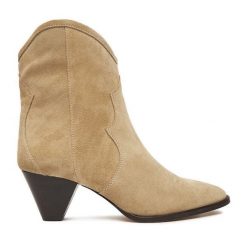 Kowbojki Badura. Brązowe botki damskie Badura, bez obcasa, na słupku, bez zapięcia. Za 319.99 zł.