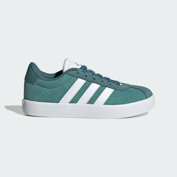 Buty VL Court 3.0. Białe obuwie sportowe damskie Adidas, bez wzorów, ze skóry, trekkingowe. Za 219.00 zł.