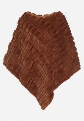 Brązowe Ponczo Ozdobione Tłoczeniem Dairis. Brązowe swetry damskie Born2be, uniwersalny, z aplikacjami, z jeansu, eleganckie, bez kołnierzyka, bez ramiączek, bez kaptura. Za 159.99 zł.