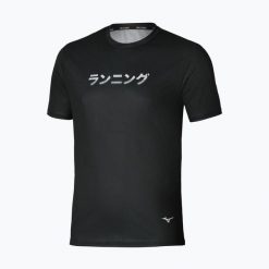 Koszulka do biegania męska Mizuno Core Graphic Tee. Czarne koszulki sportowe męskie Mizuno, l, bez wzorów, z materiału, bez kołnierzyka, bez ramiączek, do biegania. Za 169.99 zł.