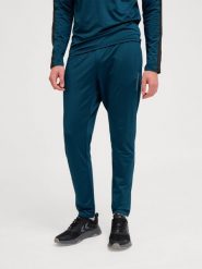 Spodnie treningowe Hummel Strenght. Niebieskie spodnie sportowe męskie Hummel, m, bez wzorów, z materiału, na fitness i siłownię. Za 176.00 zł.