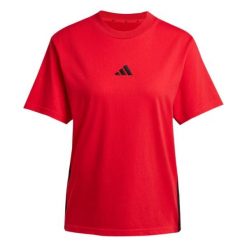 Koszulka damska ADIDAS W 3S SJ T XXS. Czerwone koszulki sportowe damskie Adidas, s, bez wzorów, z bawełny, bez kołnierzyka, bez ramiączek. Za 129.00 zł.