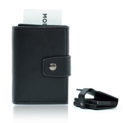 Portfel męski zapinany SW38 BLACK. Czarne portfele męskie bez wzorów. Za 39.89 zł.