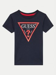 Guess T-Shirt N73I55 K8HM0 Granatowy Regular Fit. Niebieskie t-shirty dla chłopców Guess, z aplikacjami, z bawełny, bez ramiączek. Za 59.99 zł.