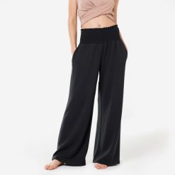 Spodnie do jogi damskie Kimjaly. Czarne spodnie sportowe damskie KIMJALY, l, bez wzorów, z elastanu, na fitness i siłownię. Za 149.99 zł.