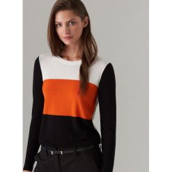 Sweter w bloki kolorów z wiskozy - Pomarańczowy. Swetry damskie Mohito. Za 69.99 zł.