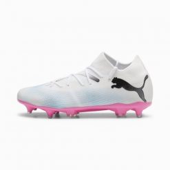 Buty piłkarskie Puma Future 7 Match MxSG. Białe buty sportowe męskie Puma, z materiału, bez zapięcia, do piłki nożnej. W wyprzedaży za 295.60 zł.