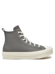 Converse Trampki Chuck Taylor All Star EVA Lift Platform A09259C Szary. Szare trampki i tenisówki damskie Converse, bez wzorów, ze skóry, retro, bez zapięcia. Za 209.99 zł.
