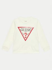 Guess Bluza K4YQ10 KA6R3 Écru Regular Fit. Bluzy dla dziewczynek Guess, z aplikacjami, z bawełny, bez ramiączek, bez kaptura. Za 99.99 zł.