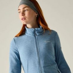 Damska bluza polarowa Harrow z zamkiem błyskawicznym. Niebieskie bluzy damskie Regatta, l, bez wzorów, z materiału, bez kaptura. Za 159.50 zł.