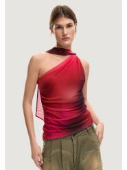 Desigual Bluzka Bratislava 26SWTK31 Czerwony Slim Fit. Czerwone bluzki damskie Desigual, l, bez wzorów, z syntetyku, bez kołnierzyka, bez ramiączek. Za 249.99 zł.