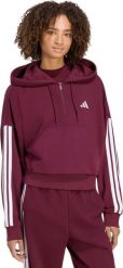 Adidas Bluza damska adidas Essentials 3-Stripes French Terry Quarter-Zip bordowa KF8316 M. Czerwone bluzy damskie Adidas, m, bez wzorów, bez kaptura. Za 279.71 zł.