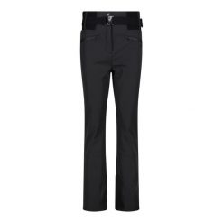 Spodnie damskie narciarskie CMP 34W4336. Czarne spodnie materiałowe damskie CMP, bez wzorów, z materiału. Za 484.99 zł.
