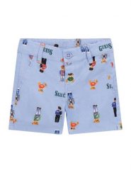 Guess Szorty materiałowe N6RD03 WFY91 Fioletowy Regular Fit. Fioletowe szorty dla chłopców Guess, z aplikacjami, z bawełny. Za 214.99 zł.