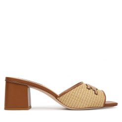 Klapki KARL LAGERFELD. Brązowe klapki damskie KARL LAGERFELD, bez wzorów, bez obcasa. Za 749.99 zł.