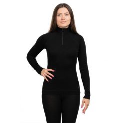 Koszulka Smartwool Classic Thermal Merino Base Layer 1/4 Zip Women. Czarne koszulki sportowe damskie Smartwool, m, bez wzorów, sportowe, bez kołnierzyka. Za 589.99 zł.