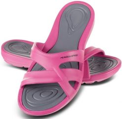 Klapki basenowe damskie PANAMA. Niebieskie klapki damskie Aqua-Speed, bez wzorów, z materiału, bez obcasa. Za 63.90 zł.