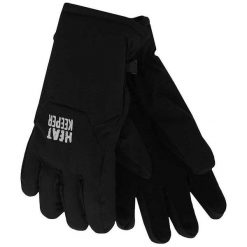Rękawiczki termiczne dziecięce Soft Shell. Czarne rękawiczki dziecięce HEAT KEEPER, bez wzorów, z materiału. Za 143.29 zł.