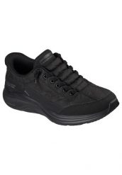 Buty sportowe damskie Skechers Contour Foam. Czarne obuwie sportowe damskie Skechers, bez wzorów, z materiału. Za 369.99 zł.