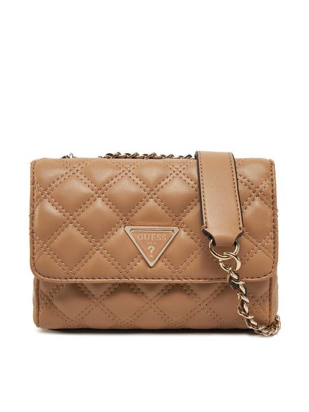 Guess Torebka HWQG87 48740 Beżowy. Brązowe torebki do ręki damskie Guess, z aplikacjami, ze skóry, wizytowe, bez dodatków. Za 299.99 zł.