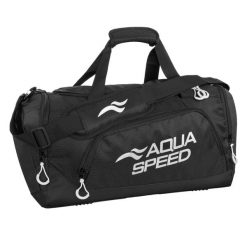 Aqua Speed - Średnia torba sportowa basenowa wentylowana z kieszenią. Czarne torby sportowe męskie Aqua-Speed, bez wzorów, z materiału, małe. Za 100.99 zł.