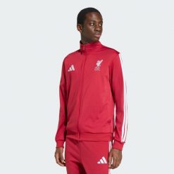 Bluza dresowa Liverpool FC DNA. Czerwone bluzy męskie Adidas, l, bez wzorów, z dresówki, bez kaptura, do piłki nożnej. Za 329.00 zł.