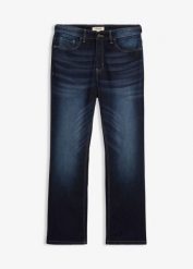 Dżinsy classic fit, z wygodnym pasem, bootcut. Niebieskie jeansy męskie bonprix. Za 119.99 zł.