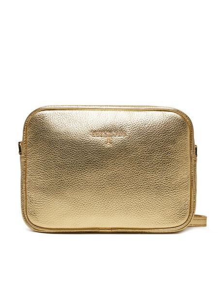 Patrizia Pepe Torebka 8B8985/L138-Y254 Złoty. Żółte listonoszki damskie Patrizia Pepe, bez wzorów, ze skóry, bez dodatków. Za 479.99 zł.