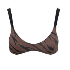 Góra od bikini Sundek Bralette Top. Brązowe bikini damskie SUNDEK, m, bez wzorów, z elastanu, bez kołnierzyka, bez ramiączek. Za 155.00 zł.