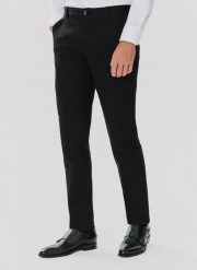 PAKO LORENTE – Czarne spodnie męskie. Czarne spodnie materiałowe męskie Pako Lorente, l, bez wzorów, z bawełny, casualowe. Za 179.99 zł.