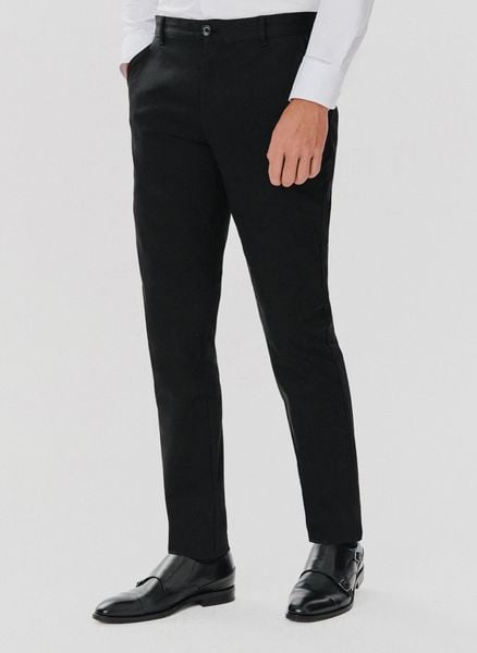 PAKO LORENTE – Czarne spodnie męskie. Czarne spodnie materiałowe męskie Pako Lorente, l, bez wzorów, z bawełny, casualowe. Za 179.99 zł.