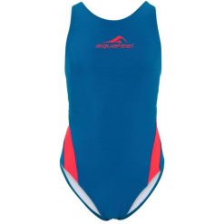 Strój kąpielowy dziewczęcy Aquafeel Racerback. Niebieskie stroje kąpielowe dla dziewczynek Aquafeel, bez wzorów, z materiału. Za 149.99 zł.